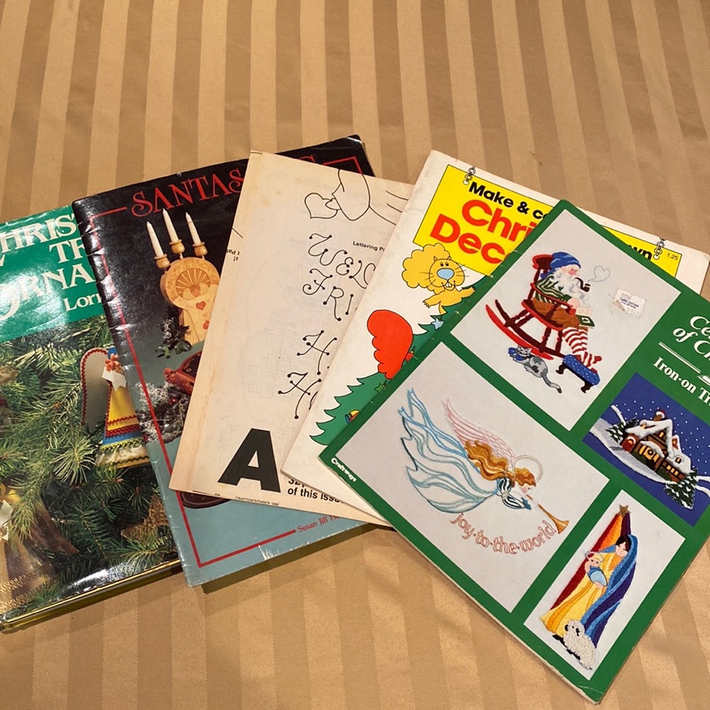 4 Christmas ornament making books plus Tole, painting, and patterns